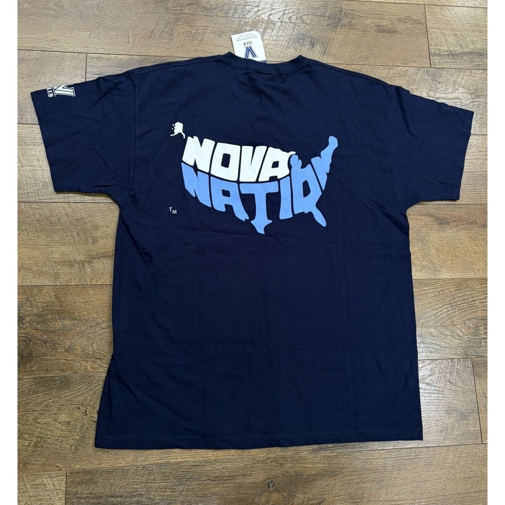 NWT Vintage Villanova Nova Nation Graphic Tee XL Navy Blue NCAA 90s Y2k